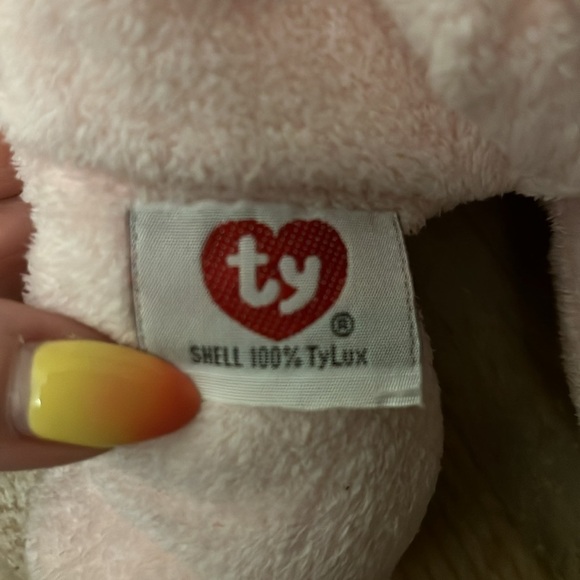 TY Pluffies PINKS Pink Teddy Bear Plush Stuffed Animal Tag 2002 - Picture 7 of 11